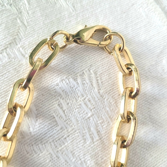 40" Goldtone Cable Link Station Necklace - Picture 7 of 8